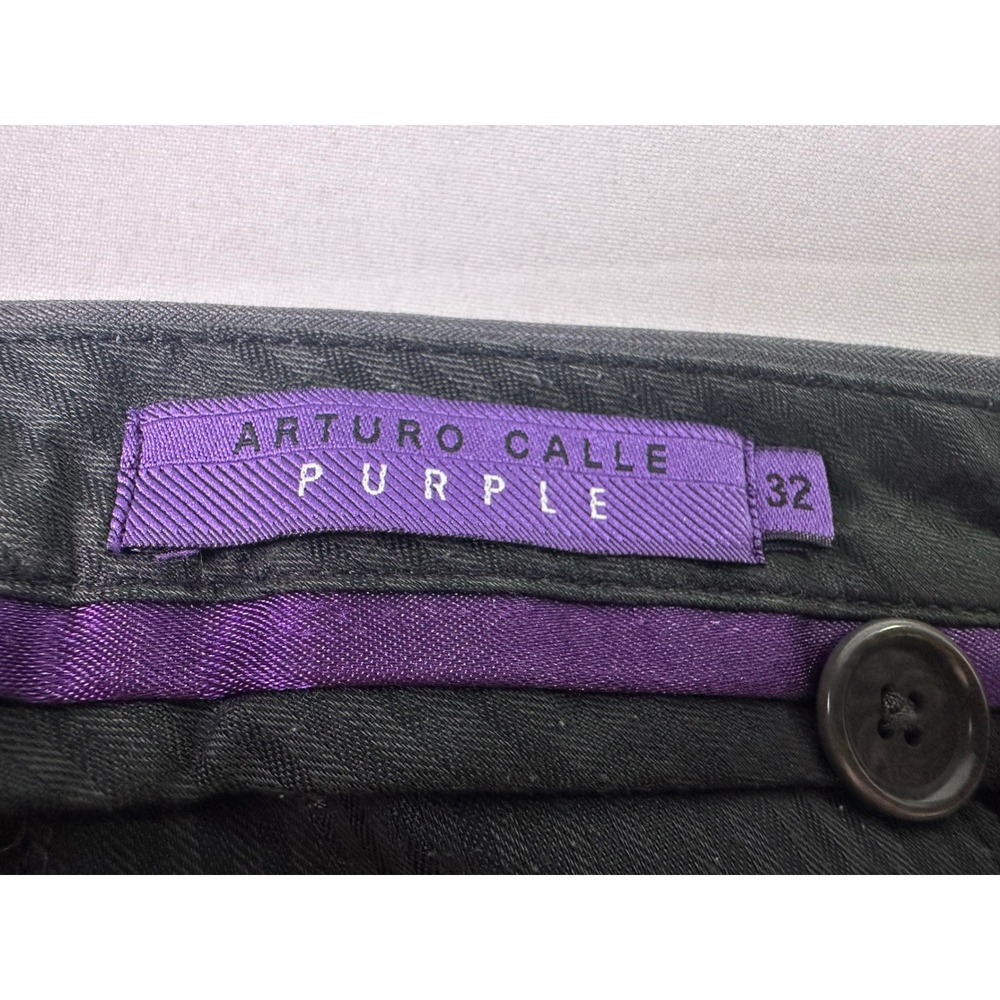 Arturo Calle Purple Silueta 801 Men's Dress Pants Charcoal Grey Slim Straight 32 - Picture 3 of 11